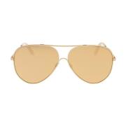 Victoria Beckham Loop Aviator Solglasögon Beige, Dam