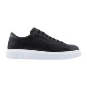 Armani Exchange Vita Lågprofilssneakers i Läder Black, Herr