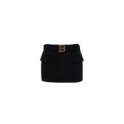 Balmain Kort Ullkjol Black, Dam