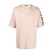 Balmain Beige T-shirt med Logotryck Beige, Herr