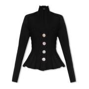 Balmain Kofta med Peplum Black, Dam