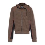 Balmain Monogrammönstrad hoodie Brown, Herr