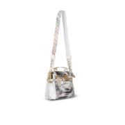 Balmain Cross Body Väska med Graffiti Print White, Dam