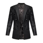 Balmain Monogrammönstrad blazer Black, Herr