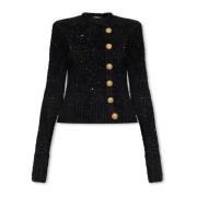 Balmain Kofta med paljetter Black, Dam