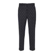 Balmain Monogrammed wool trousers with thin stripes Blue, Herr