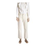 Bellerose Straight Trousers Beige, Dam