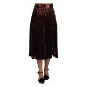 Dolce & Gabbana Bronze Sequined High Waist A-line Maxi Skirt Brown, Da...