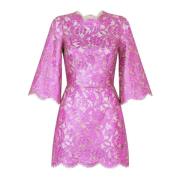 Dolce & Gabbana Blommig Spets Festklänning Pink, Dam