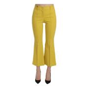 Dolce & Gabbana Gula Flared Bootcut Capri Byxor Yellow, Dam