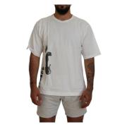 Dolce & Gabbana Vit Tryckt Kortärmad Herr T-shirt White, Herr