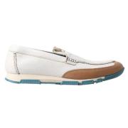 Dolce & Gabbana Vita Läder Slip-On Loafers Skor White, Herr