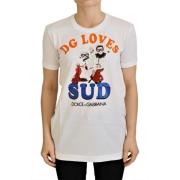 Dolce & Gabbana Vit bomull DG Loves SUD T-shirt White, Dam