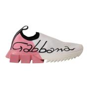 Dolce & Gabbana Vit Rosa Slip-On Sneakers White, Dam