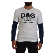 Dolce & Gabbana Vit DG Prince Crew Neck Tröja White, Herr