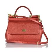 Dolce & Gabbana Röd Läder Sicily Microbag Red, Dam