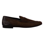 Dolce & Gabbana Bruna Läder Slip-On Loafers Brown, Herr