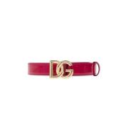 Dolce & Gabbana Läderbälte med logotyp Pink, Dam
