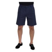 Dolce & Gabbana Blå Bomull Stretch Casual Shorts Blue, Herr