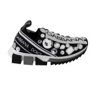 Dolce & Gabbana Kristall Damer Sneakers Skor Black, Dam