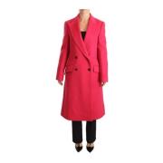 Dolce & Gabbana Rosa Dubbelknäppt Trenchcoat Jacka Pink, Dam