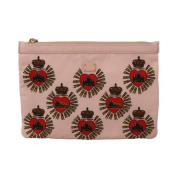 Dolce & Gabbana Rosa Devotion Heart Nylon Clutch Plånbok Pink, Dam