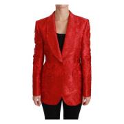 Dolce & Gabbana Floral Angel Blazer Coat Jacket Red, Dam