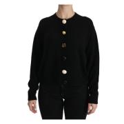 Dolce & Gabbana Lyxig Cashmere Cardigan Sweater Black, Dam