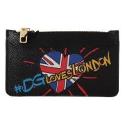 Dolce & Gabbana Svart Läder London Kvinnor Korthållare Plånbok Black, ...