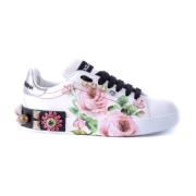 Dolce & Gabbana Portofino Sneakers för Kvinnor med Applikationer White...