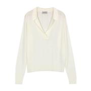 John Smedley Modernt Bas Crudo Jersey White, Dam