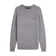 Lyle & Scott Rundhalsad stickad tröja Gray, Herr