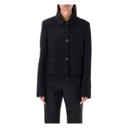 Salvatore Ferragamo Elegant Cropped Jacket Black, Dam
