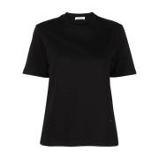 Salvatore Ferragamo Svart bomull T-shirt med logotryck Black, Dam