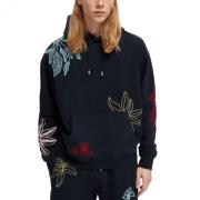 Scotch & Soda Huvtröja med Blommigt Broderi Blue, Herr