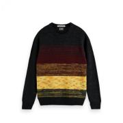 Scotch & Soda Kontrast Fade Crewneck Tröja Black, Herr