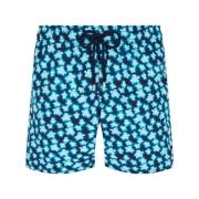 Vilebrequin Blurred Turtles Badshorts Blue, Herr