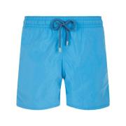 Vilebrequin Klassiska enfärgade badshorts Blue, Herr