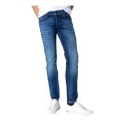 Jack & Jones Blå Herr Jeans med Dragkedja och Knapp Blue, Herr