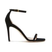 Stuart Weitzman Nudistcurve 100 Sandal Black, Dam