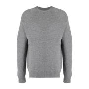 Jil Sander Sömlös Rund Hals Pullover Gray, Herr