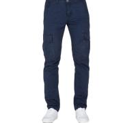 Alpha Industries Agent Cargo Byxor med Platta Cargo Fickor Blue, Herr