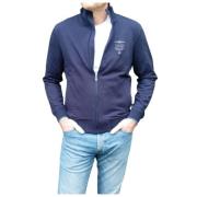 Aeronautica Militare Bomull Zip-through Gilet med Ribbad Finish Blue, ...