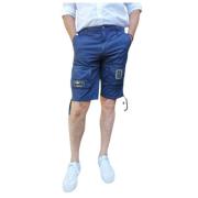 Aeronautica Militare Bomulls Bermuda Shorts med Militära Fickor Blue, ...