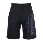 Alexander McQueen Blå Graffiti Bermuda Shorts Blue, Herr