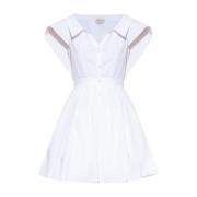 Alexander McQueen Bomulls mini klänning White, Dam