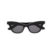 Alexander McQueen Svarta Cat Eye Solglasögon Black, Dam