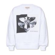 Alexander McQueen Bomullssweatshirt White, Dam