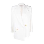 Alexander McQueen Sofistikerad Ivoarvit Ullblazer White, Dam