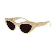 Alexander McQueen Studded Cat-Eye Solglasögon White, Dam